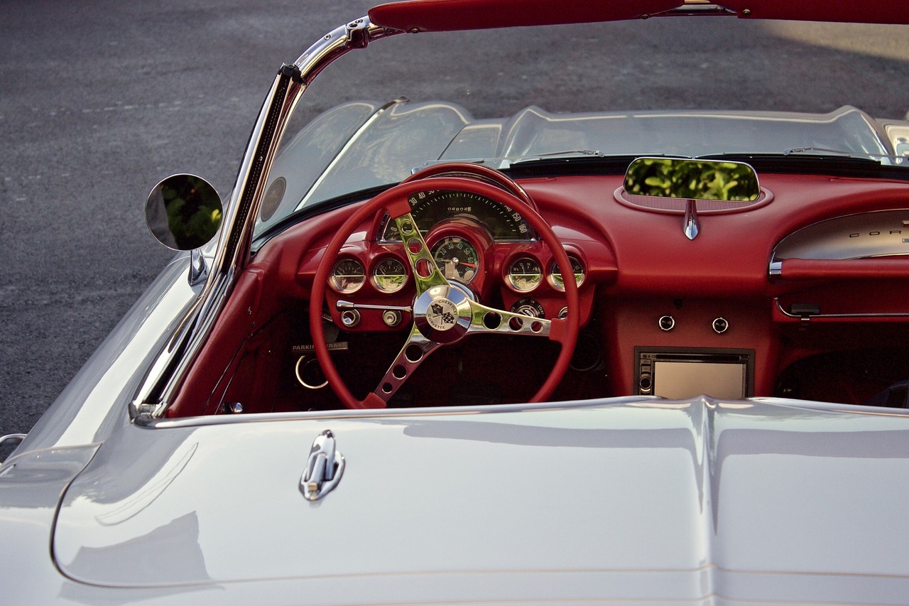 car, convertible, steering wheel